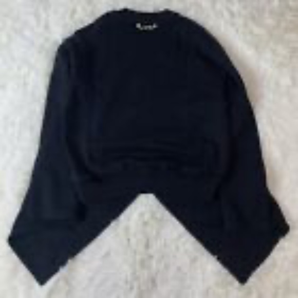 DOLCE & GABBANA Black Cotton Rose Print Drapy Batwing Sleeve Sweater Sweatshirt - Picture 4 of 6